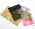 Wholesale custom small white faux suede drawstring jewelry pouches