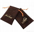 Custom printed small faux suede jewelry bag promotional suede gift bags