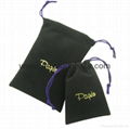 Custom printed small faux suede jewelry bag promotional suede gift bags