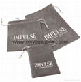 Custom printed small faux suede jewelry bag promotional suede gift bags