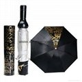 Promotional gifts custom printed black polyester wine bottle umbrella