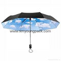 Fashion customized printed mini sky collapsible sun umbrella