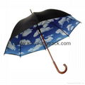 Promotional popular rainbow umbrella creative color wheel stick umbrella