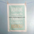 Promotional custom printed plain white 100% organic cotton tea towel