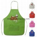 Custom printed promotional cheap non-woven apron with pockets