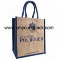 Promotional custom printed burlap jute hessian tote bag 6