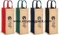 Promotional custom hessian jute wine gift bag 15