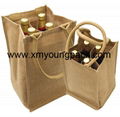 Promotional custom hessian jute wine gift bag 6