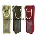 Promotional custom hessian jute wine gift bag 9