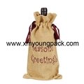 Promotional custom hessian jute wine carry bag