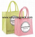 Promotional custom small insulated jute hessian lunch cooler bag