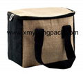 Promotional custom large reusable insulated jute cooler bags