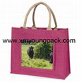 Promotional custom large reusable insulated jute cooler bags