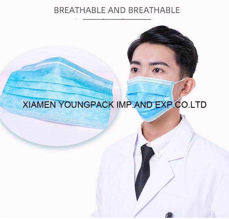 Stock Wholesale Adults 3-Ply Non-Woven Medical Disposable Masks