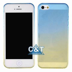 C&T ultra thin slim waterproof 0.3mm soft clear TPU case for iphone 5