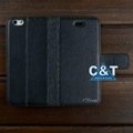 C&T genuine leather wallet slot card holder stand PU cover for iphone  5