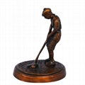 Metal brass figure of Golfer 1