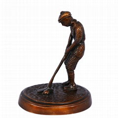 Metal brass figure of Golfer