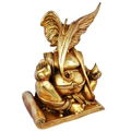 Religious Brass Statue of Lord Ganesh in gold antique finish