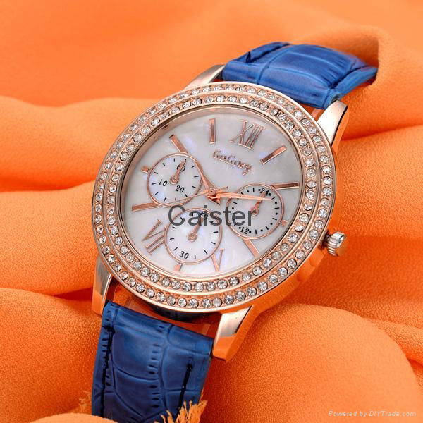 Caister - Red  leather  diamond watches lady