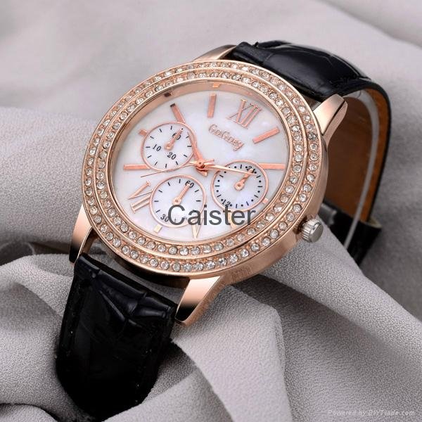 Caister - Red  leather  diamond watches lady 3