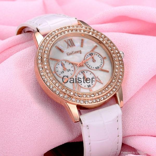 Caister - Red  leather  diamond watches lady 4
