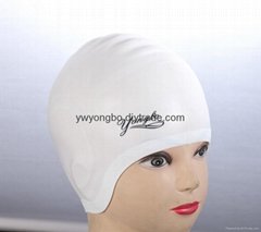 stylish silicone ear protection swim caps