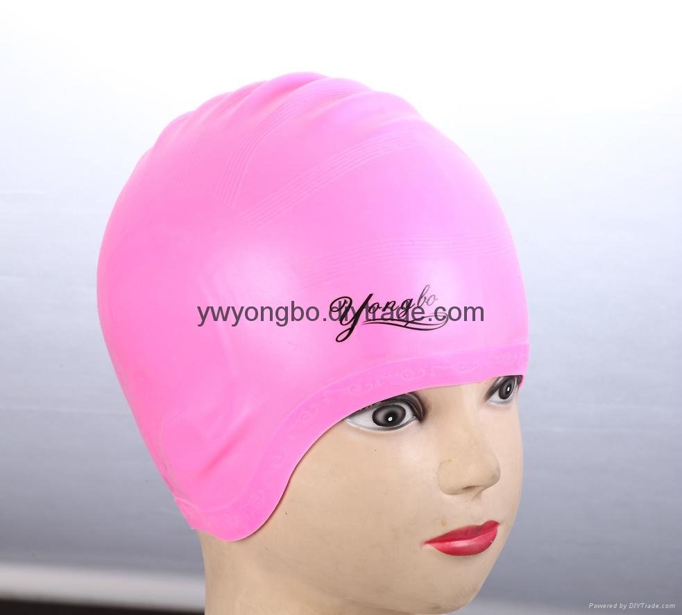 stylish silicone ear protection swim caps 5
