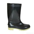 black knee high  rubber rain boots 1