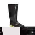 black knee high  rubber rain boots 2