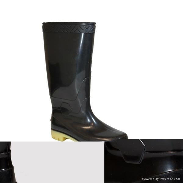 black knee high  rubber rain boots 4