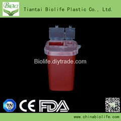 1L Red Square Sharp Disposal Plastic Container 