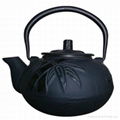 Antique Enamel Cast Iron Teapot 1