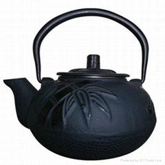 Antique Enamel Cast Iron Teapot