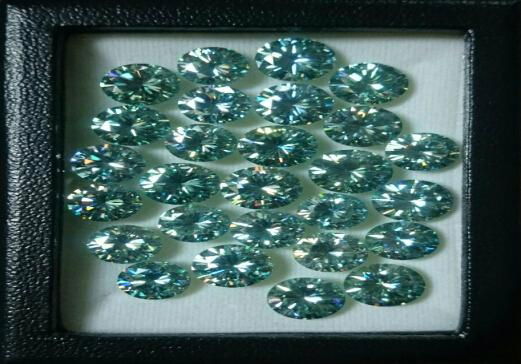 Round Brilliant Cut Blue Color Loose Moissanite Gemstone