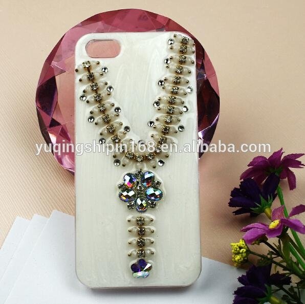 for samsung galaxy note4 white necklace rhinestone diamond bling phone case 