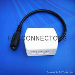 Jst 24V 6 way LED kitchen lighting Junction boxes with DC jack 2.1*5.5mm female