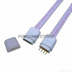 Solderless 10mm width 4 pin connections LED flexible SMD 5050 connectors with 4