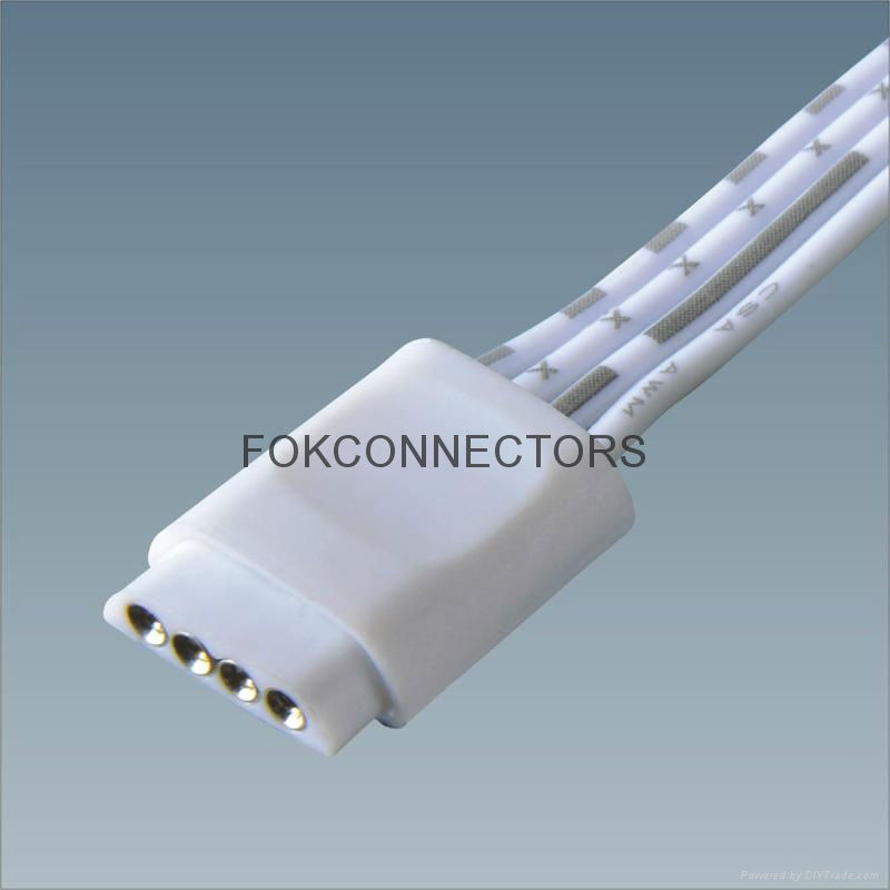 Solderless 10mm width 4 pin connections LED flexible SMD 5050 connectors with 4  3