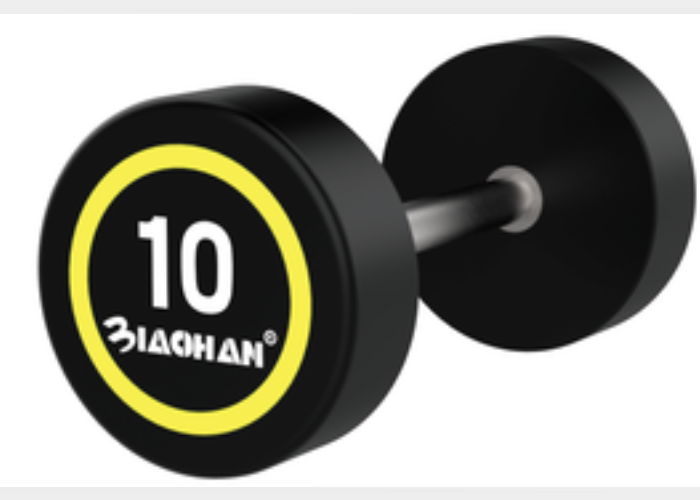 Logo Available Gym Fitness Dumbbell / Round Rubber Dumbbells For Gym Exercises 3