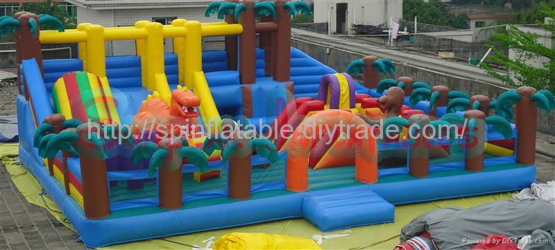 PG-124 Dinosaur Park Inflatable Bounce Outdoor Playground Equipment 2