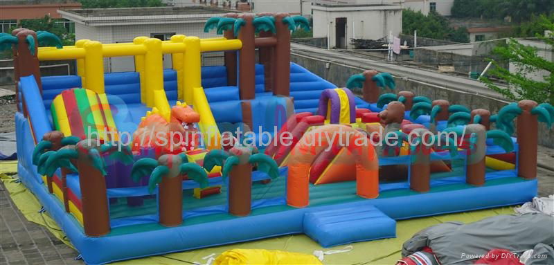 PG-124 Dinosaur Park Inflatable Bounce Outdoor Playground Equipment 3