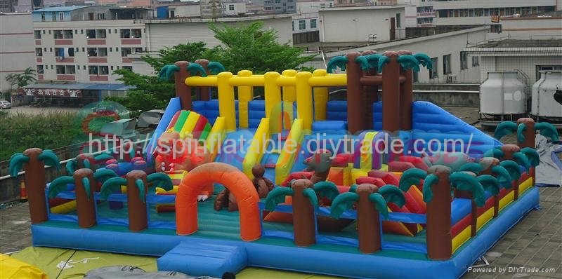 PG-124 Dinosaur Park Inflatable Bounce Outdoor Playground Equipment 5