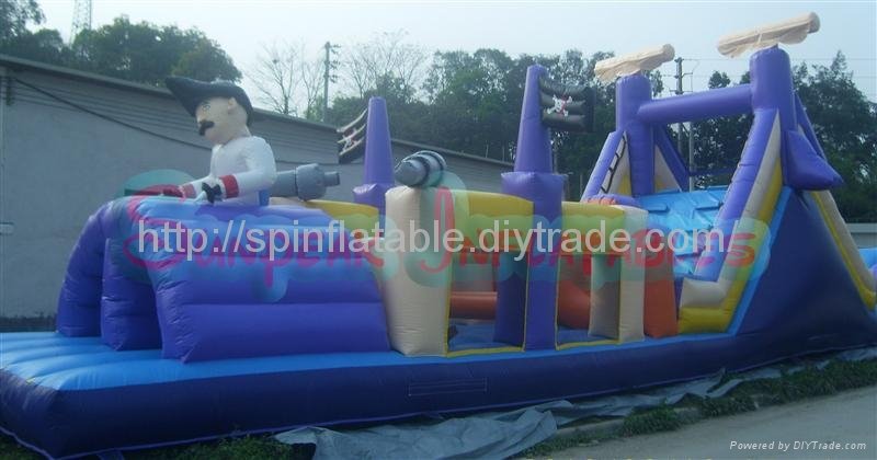 OB-129 Outdoor Pirate Ship Obstacle Course Equipment 2