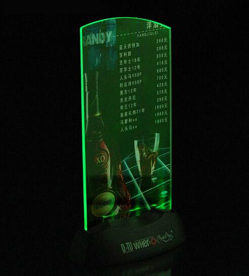 Rechargeable Led Menu Holder