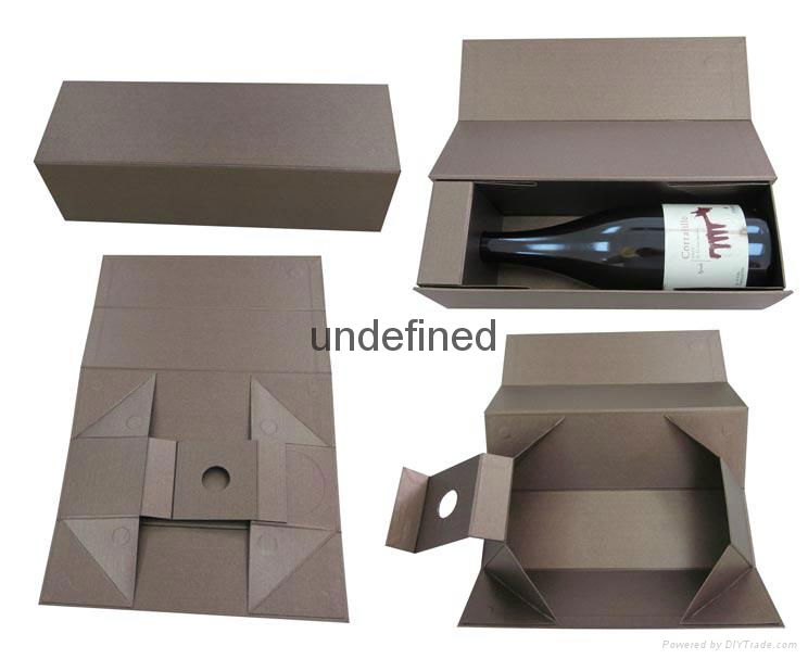 wholesale custom collapsable paper wine bottle box