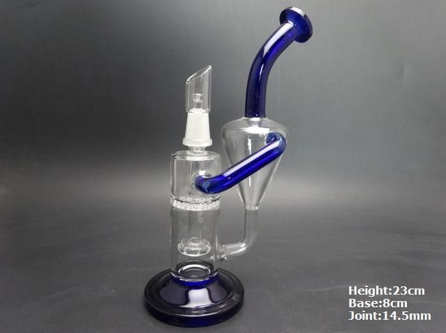 Water pipes Glass Recycler Glass oil dabbers Glass bongs with honeycomb perc and