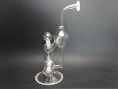 White Jade Glass Recycler Glass water pipes Glass bongs Glass oil rig dabbers 