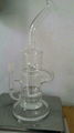 2015 new Popular Water Bongs Recycler Oil Rigs shower head perc all clear