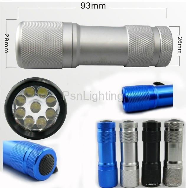 9 LED white light Aluminum torch 3